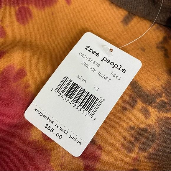 ✨Free People✨Tie Dyed Long Sleeves Tee🍁 - Picture 5 of 10
